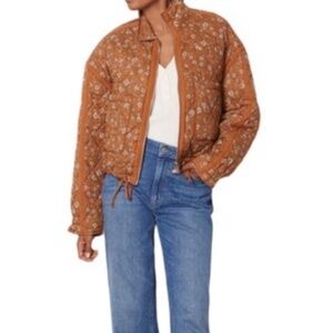 Floral Brown Bomber Jacket
